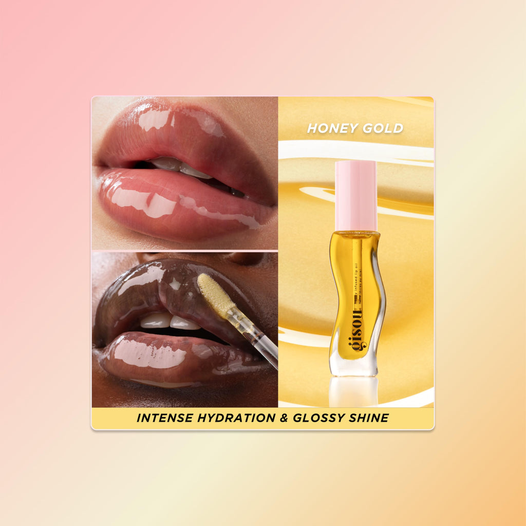 Gisou Honey Infused Hydrating Lip Oil – Fresh Honey | Nourishing Lip Moisturizer