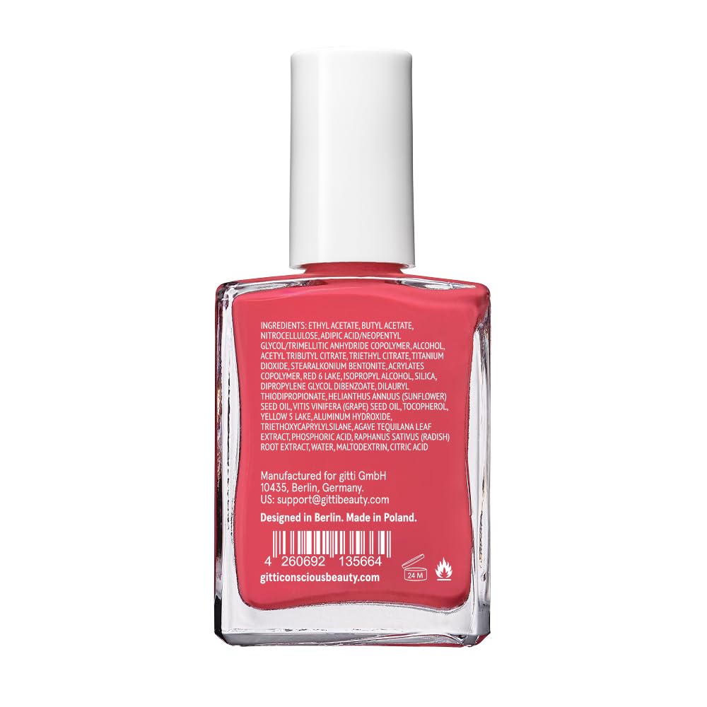 gitti Plant-Based Nail Polish No. 199 Rose Petals – 0.5 fl oz | Non-Toxic, 30-Free, Vegan & Cruelty-Free