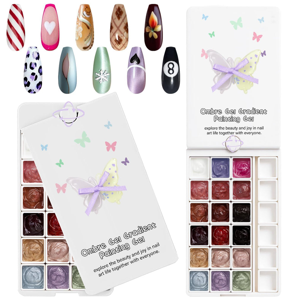 GJYUQHUA 18-Color Patting Gel Polish & Tools Kit for Ombre Nails | Gradient Blooming DIY Manicure