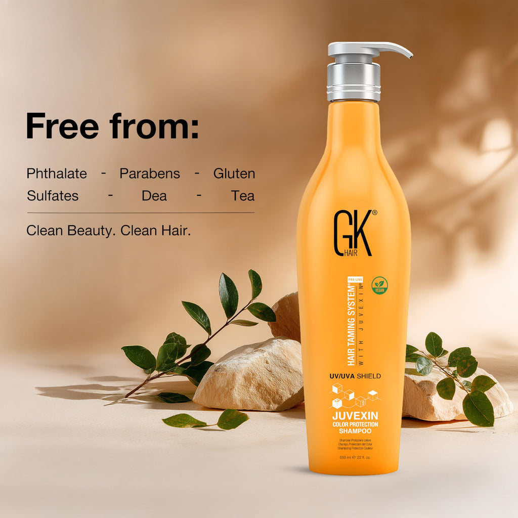 GK HAIR Shield Shampoo 22oz – Color Safe, UV Protection, Aloe Vera & Argan Oil | Vegan, Sulfate & Paraben Free