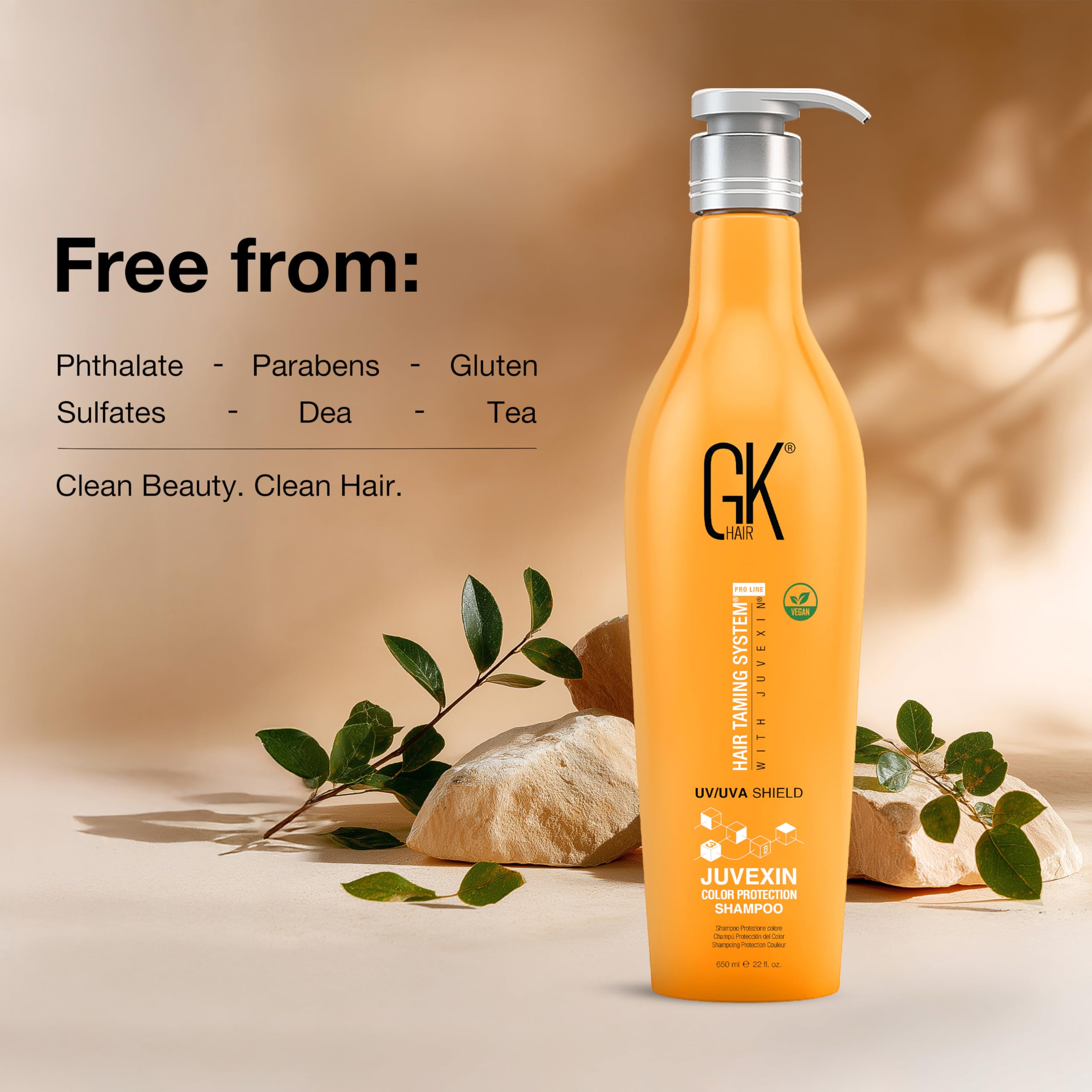 GK HAIR Shield Shampoo 22oz – Color Safe, UV Protection, Aloe Vera & Argan Oil | Vegan, Sulfate & Paraben Free