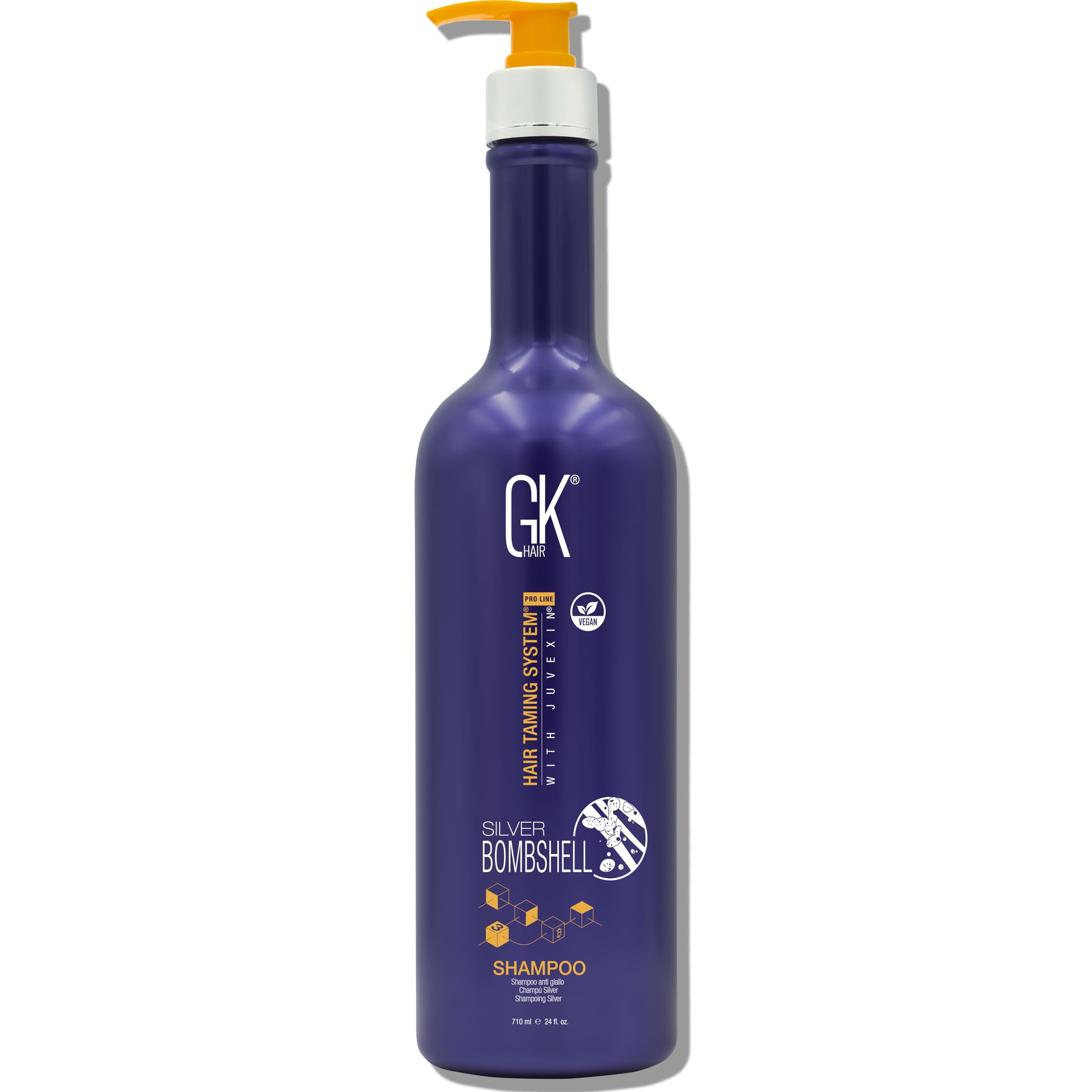 GK Hair Silver Bombshell Purple Shampoo 24 oz for Blonde and Gray Hair