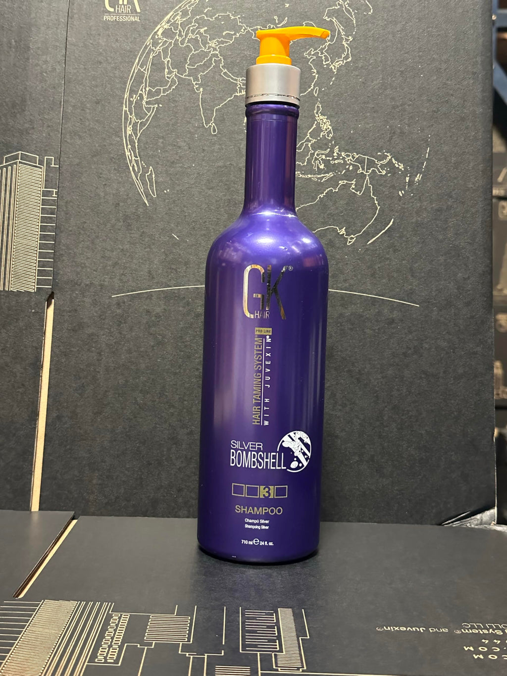GK Hair Silver Bombshell Purple Shampoo 24 oz for Blonde and Gray Hair
