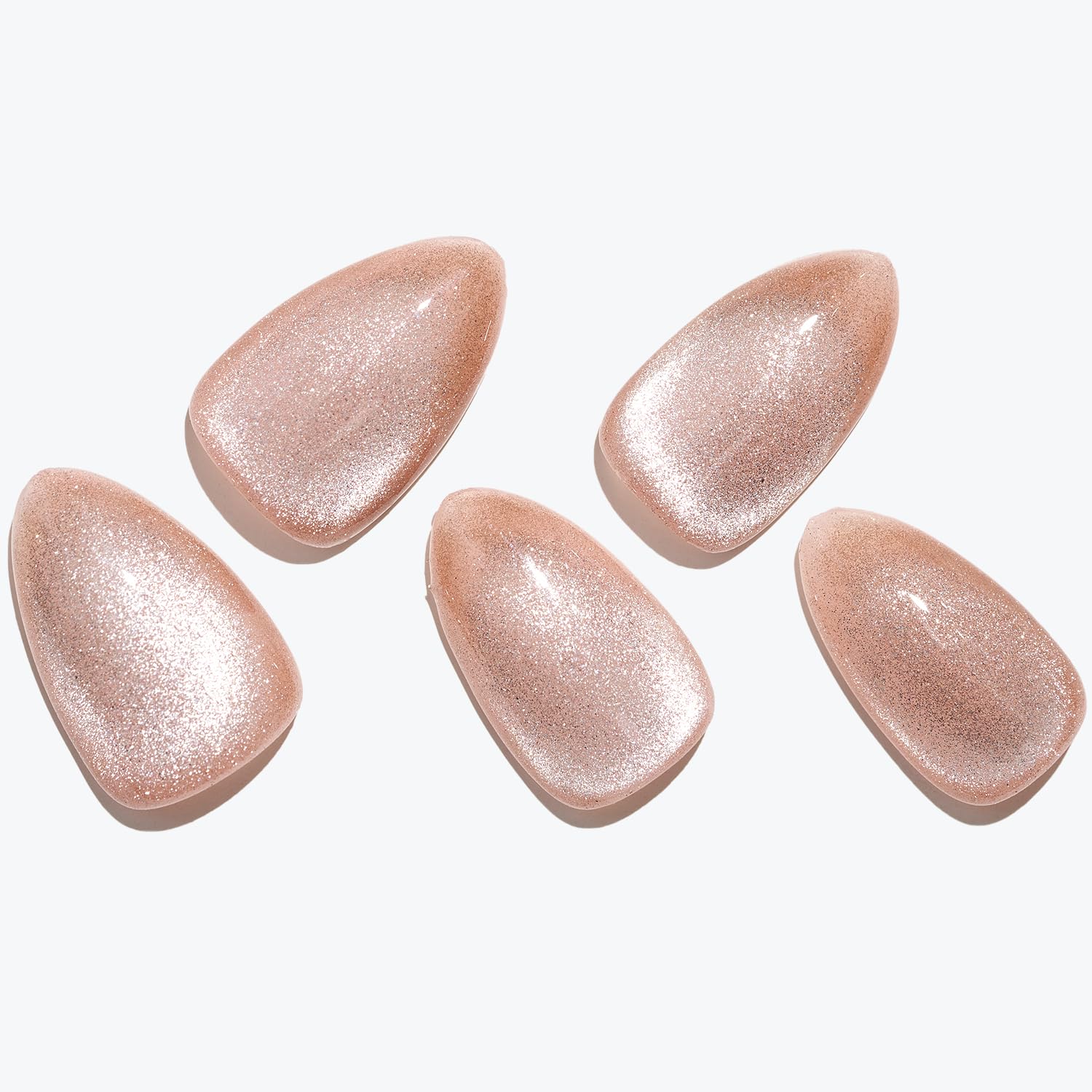 GLAMERMAID Nude Pink Magnet Cat Eyes Press-On Nails - Handmade Jelly Gel Kit