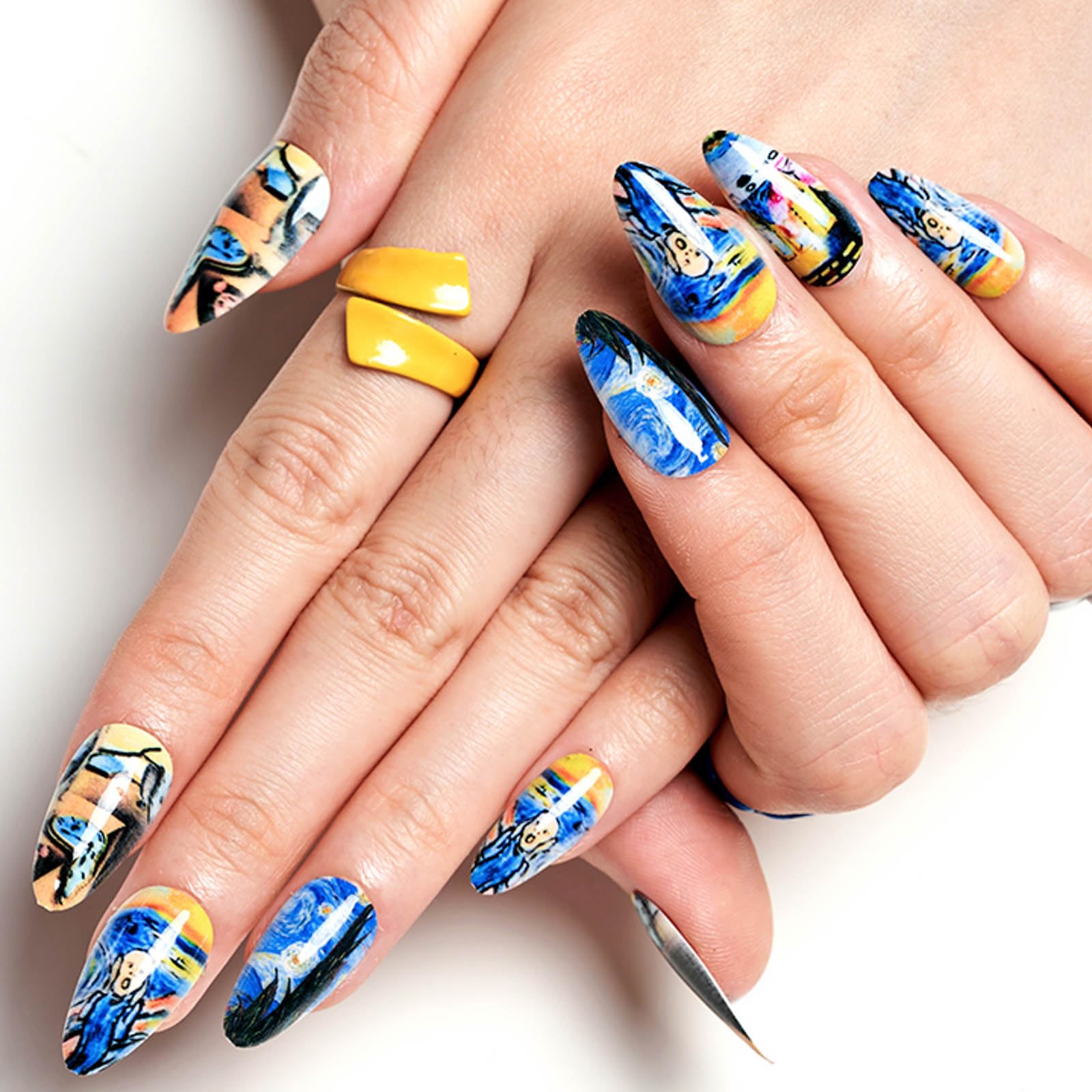 GLAMERMAID ThanksGiving Almond Press-On Nails – Gel Finish, 24 Pcs, Reusable Glue-On Tips
