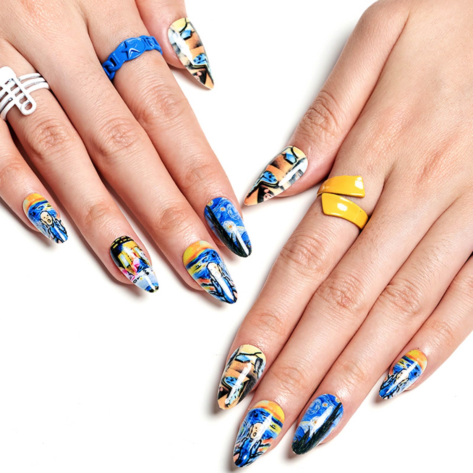 GLAMERMAID ThanksGiving Almond Press-On Nails – Gel Finish, 24 Pcs, Reusable Glue-On Tips