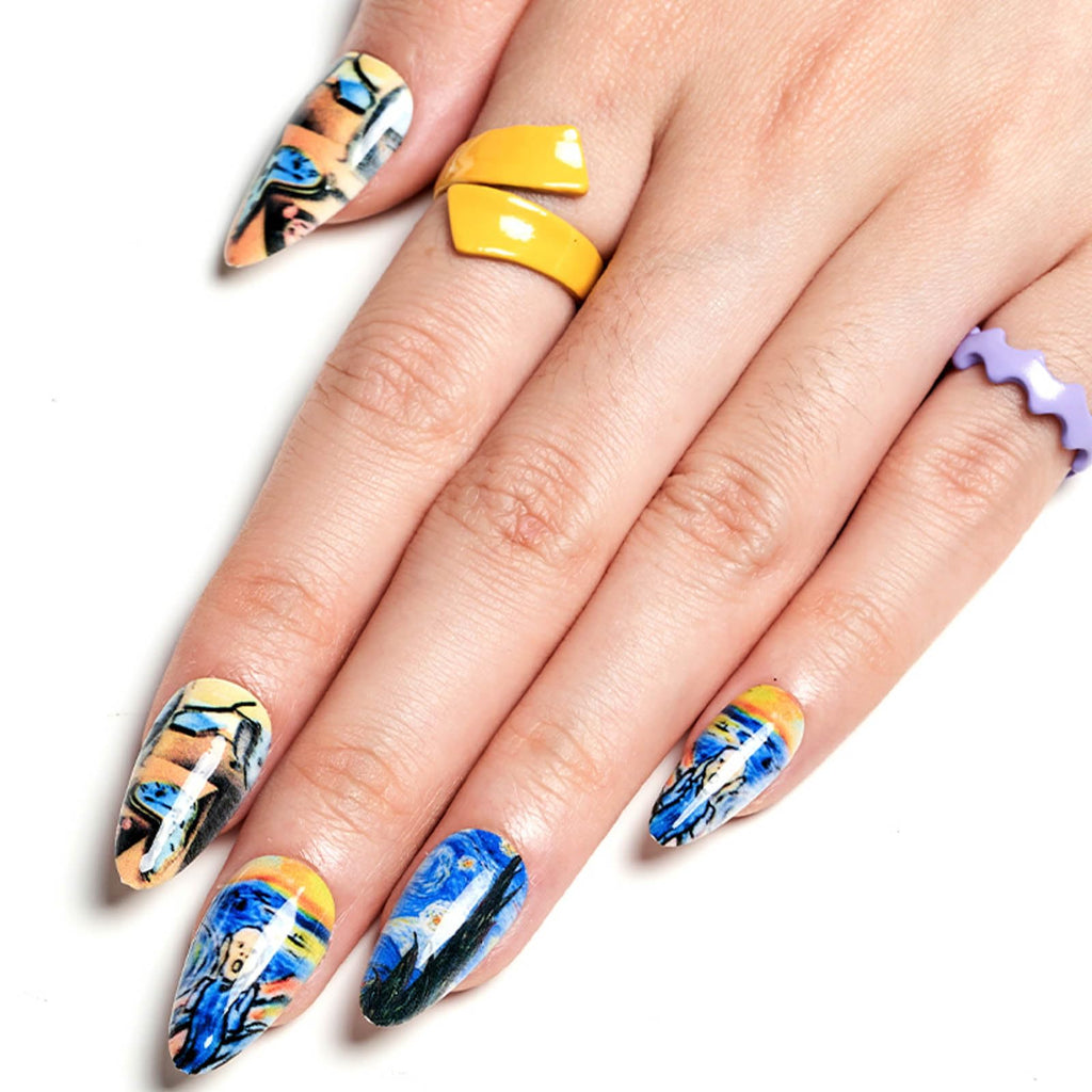 GLAMERMAID ThanksGiving Almond Press-On Nails – Gel Finish, 24 Pcs, Reusable Glue-On Tips