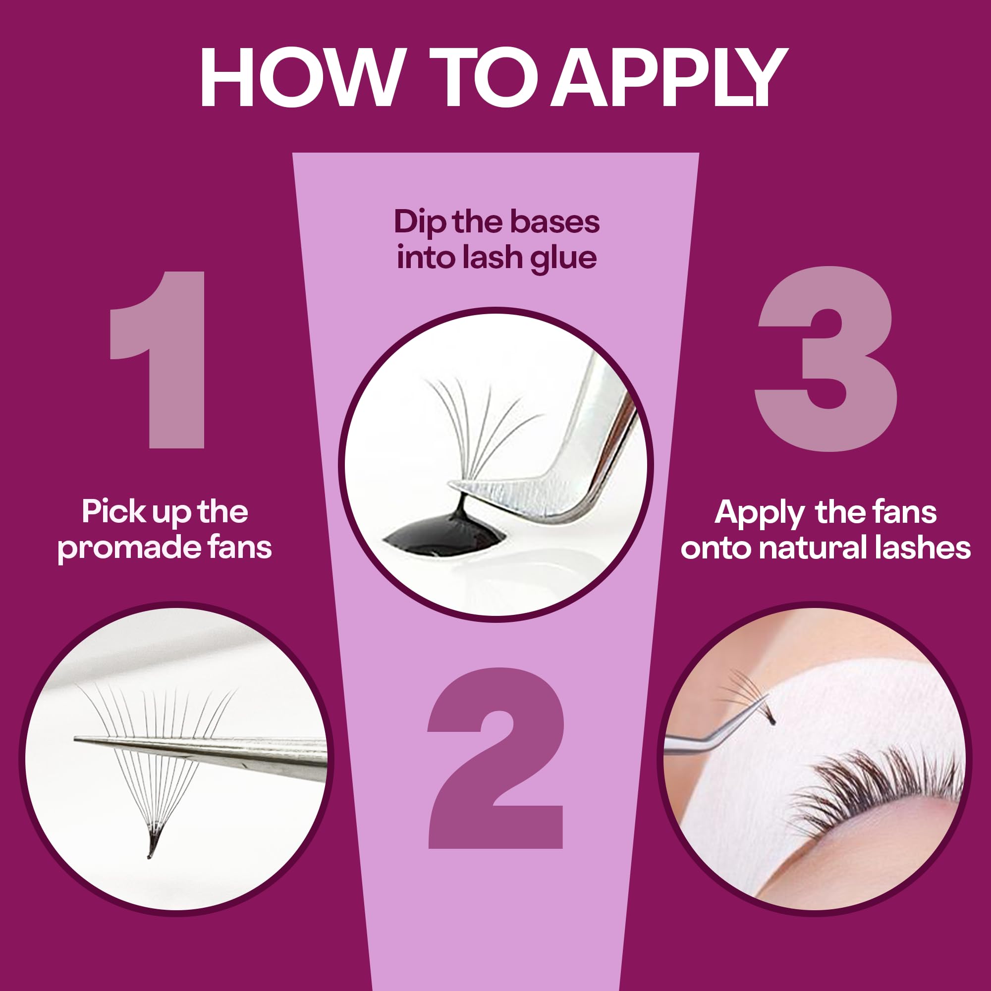 Glamgaze 500 Premade Lash Fans – 3D to 16D Volume, 0.05–0.07mm, 8–17mm