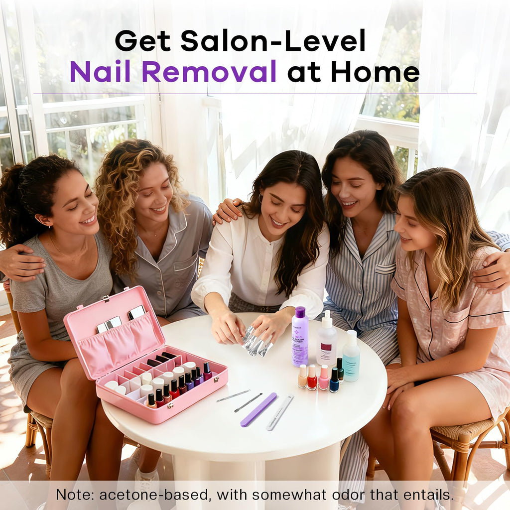 Glamonade Acetone Nail Polish Remover Kit – Gel Polish, Acrylic & Dip Powder Removal (8 oz)