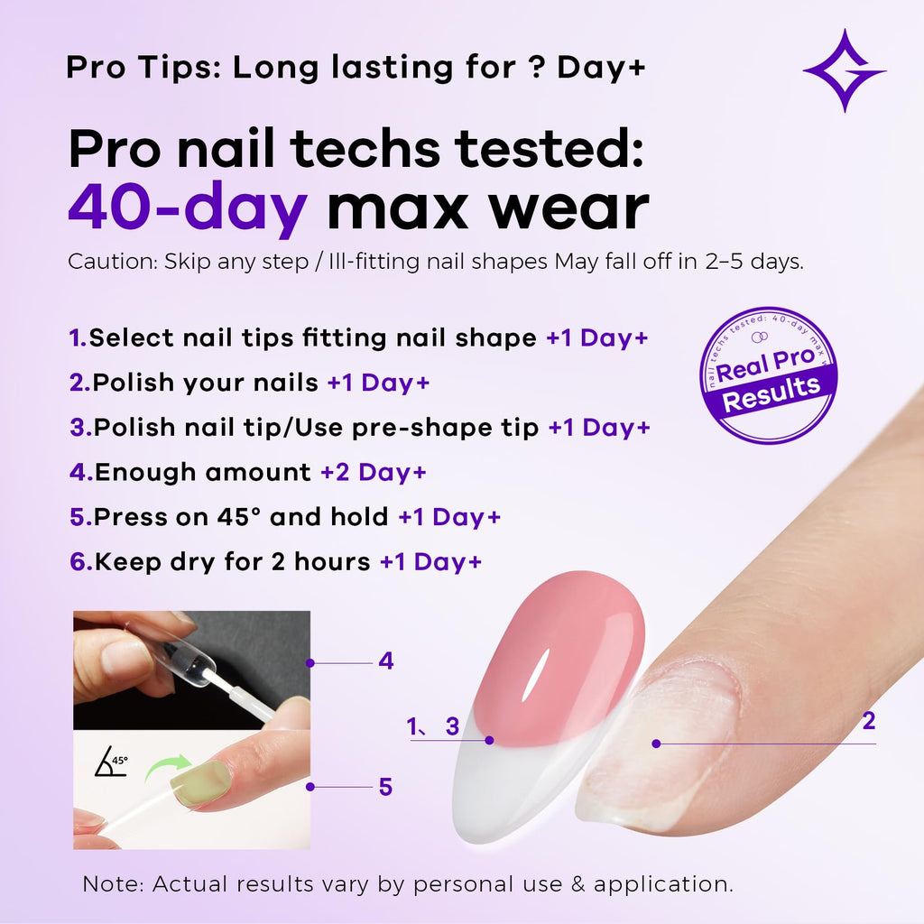 Glamonade Super Strong Brush-On Nail Glue with Tip Applicator | Mess-Free, Quick-Dry & Travel-Friendly