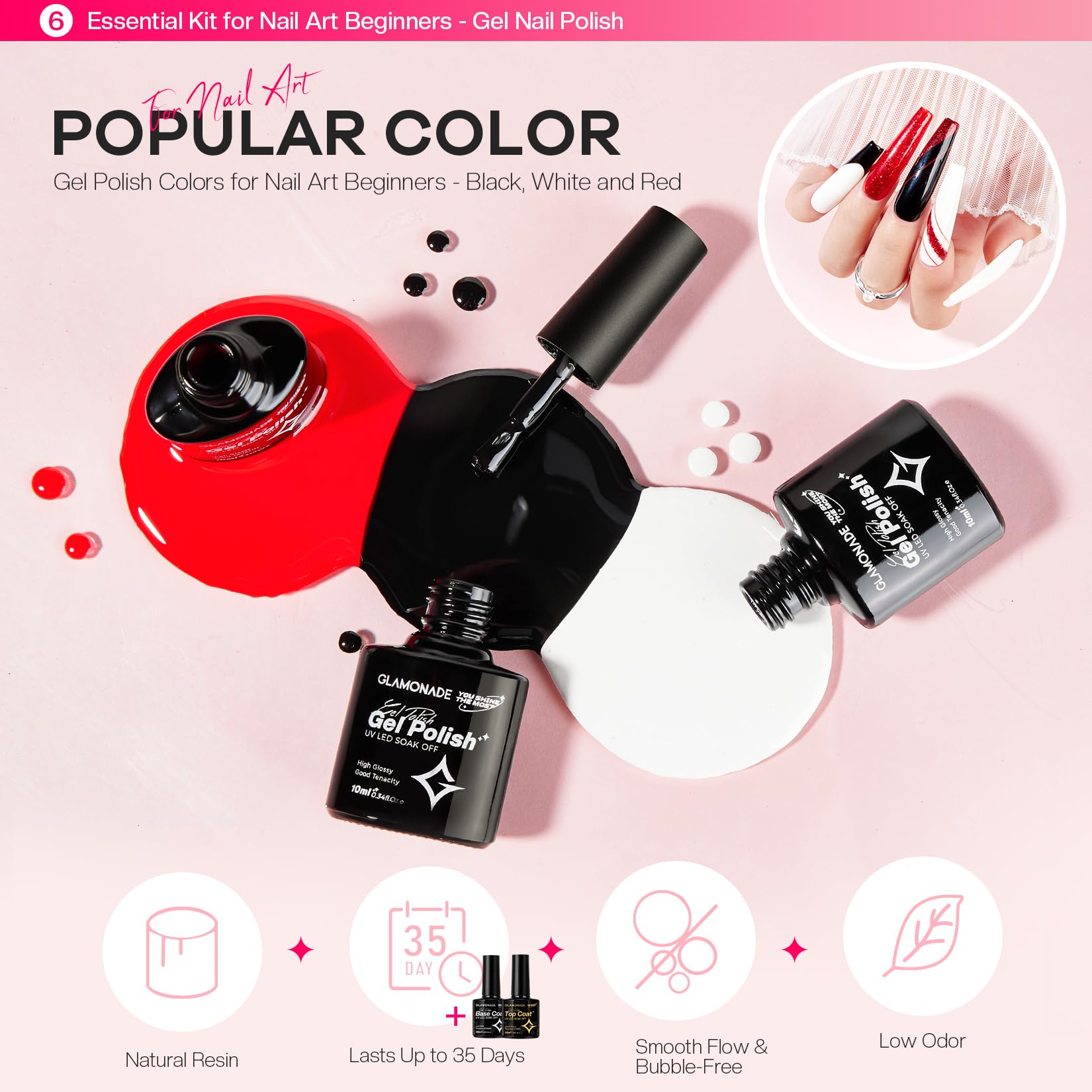 Glamonade Acrylic Nail Kit for Beginners | All-in-One Home Manicure Set