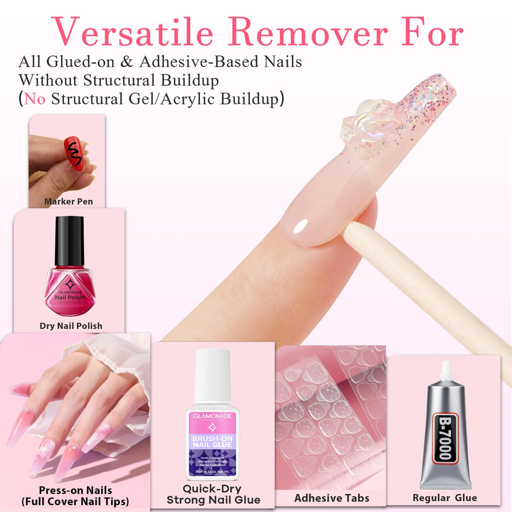 Glamonade Press-On Nail Glue Remover – Quick 60–90s, Non-Acetone, 30ml