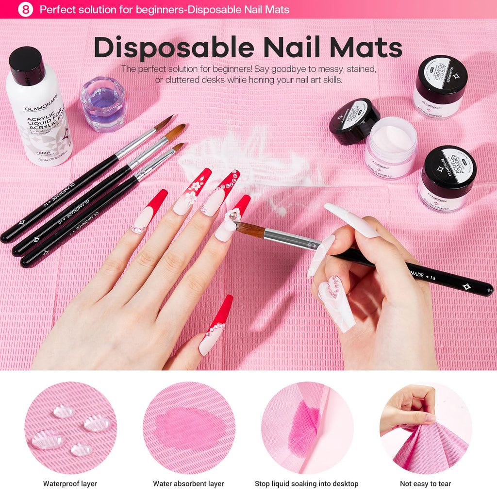 Glamonade Acrylic Nail Kit for Beginners | All-in-One Home Manicure Set