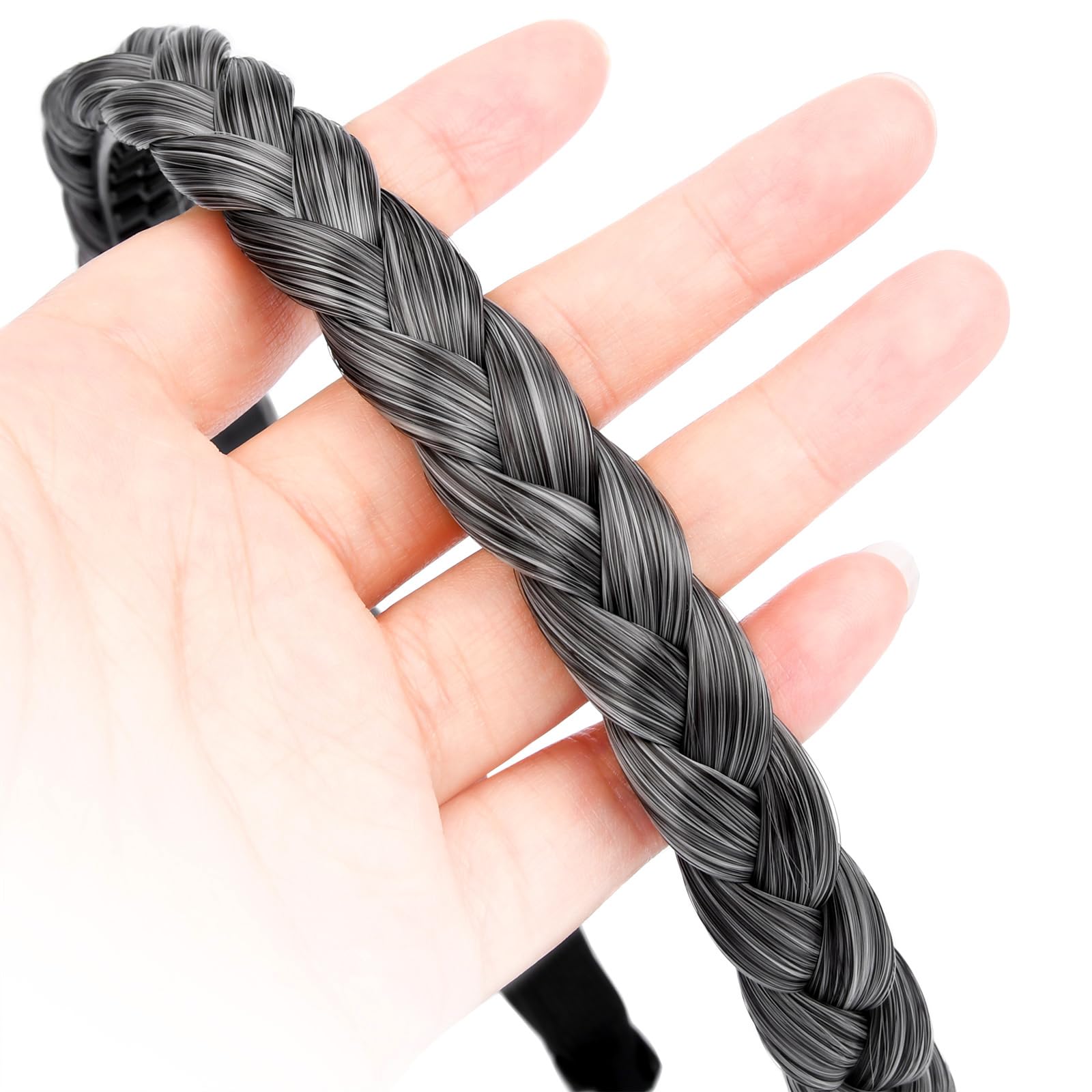 Gledola Braided Headband With Teeth Braids – Dark Gray
