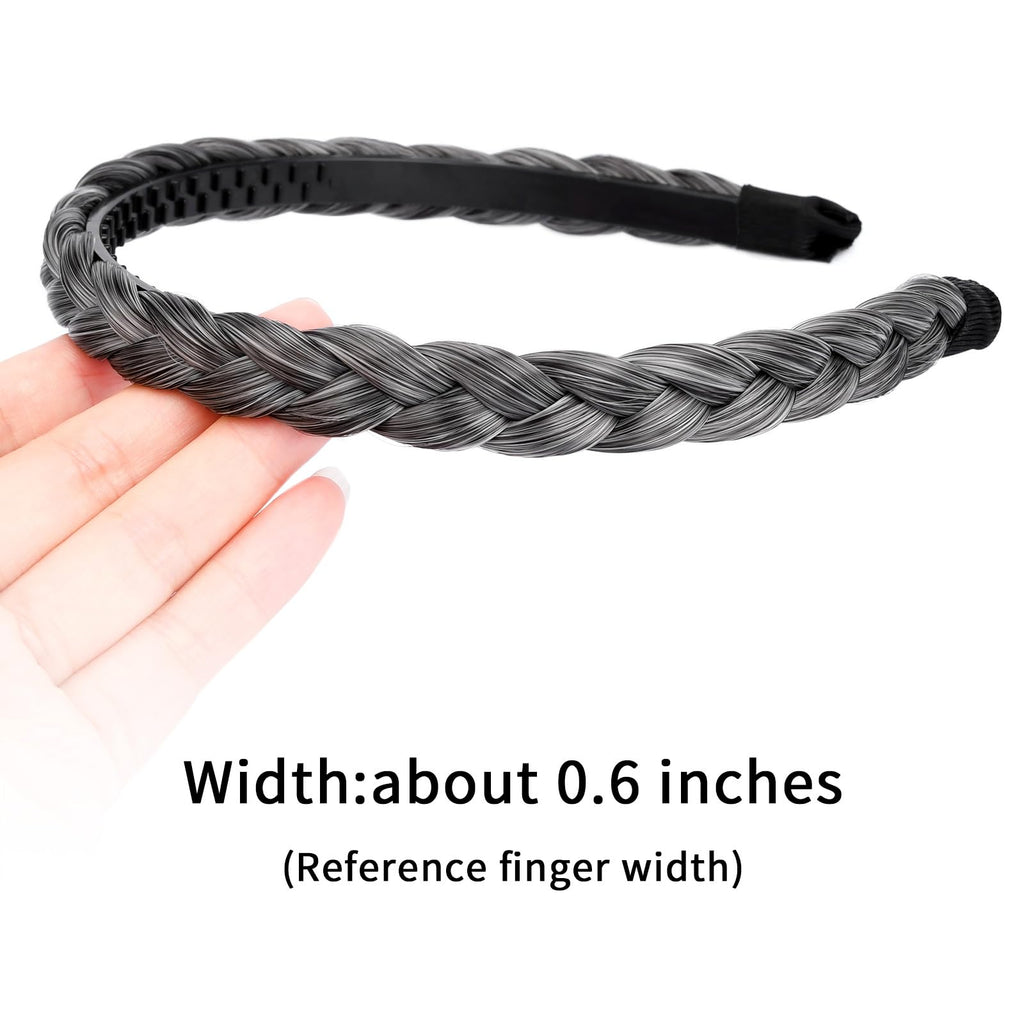 Gledola Braided Headband With Teeth Braids – Dark Gray