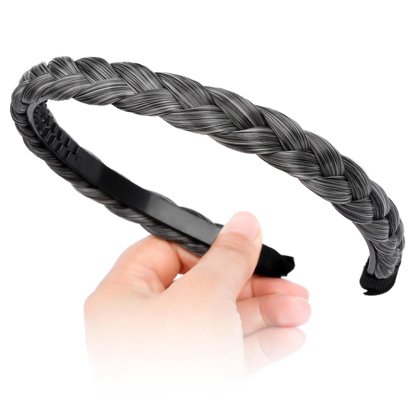 Gledola Braided Headband With Teeth Braids – Dark Gray