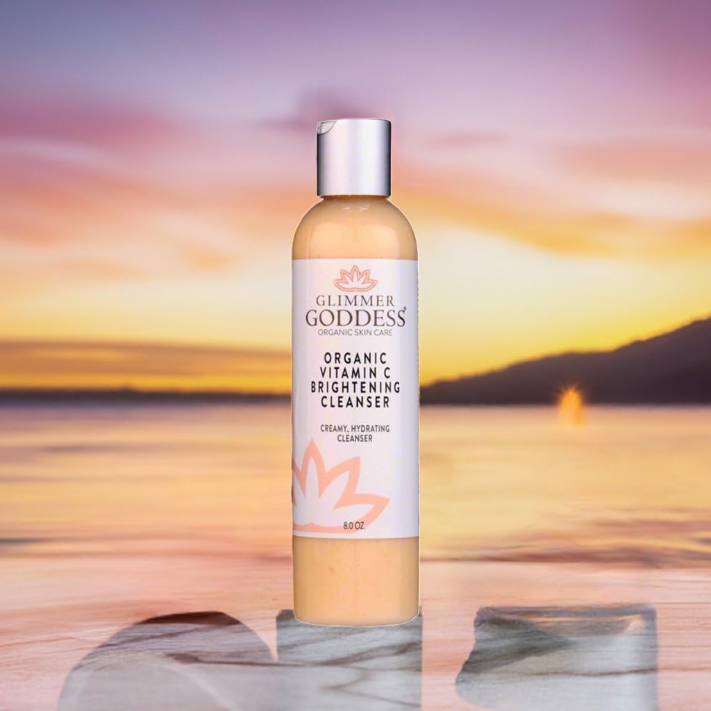 GLIMMER GODDESS Organic Vitamin C Facial Cleanser – Hydrating Aloe & Jojoba, 8 oz