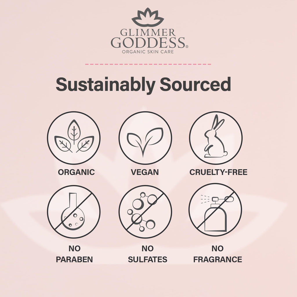 Glimmer Goddess Organic Whipped Body Butter for Women – Hydrating Shea & Cocoa Butter, Almonds & Coconut Oil, Citrus Mango, 8oz