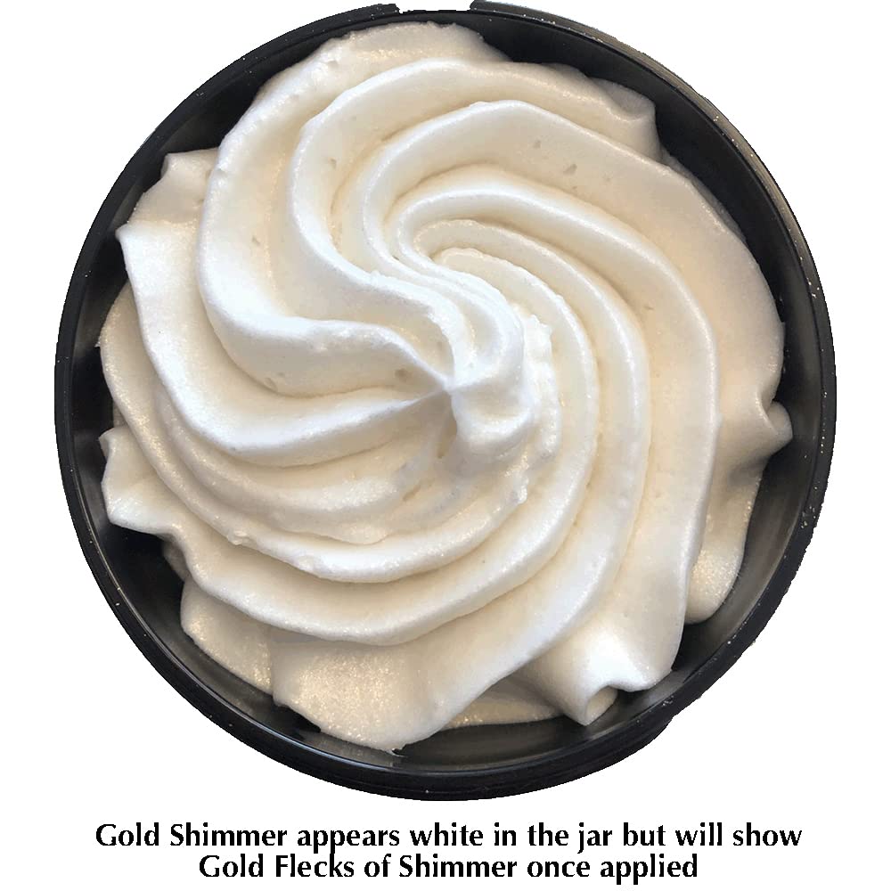 GLIMMER GODDESS Organic Whipped Body Butter – Gold Shimmer Level 3 | Deep Hydration & Radiant Glow | 4.0 oz