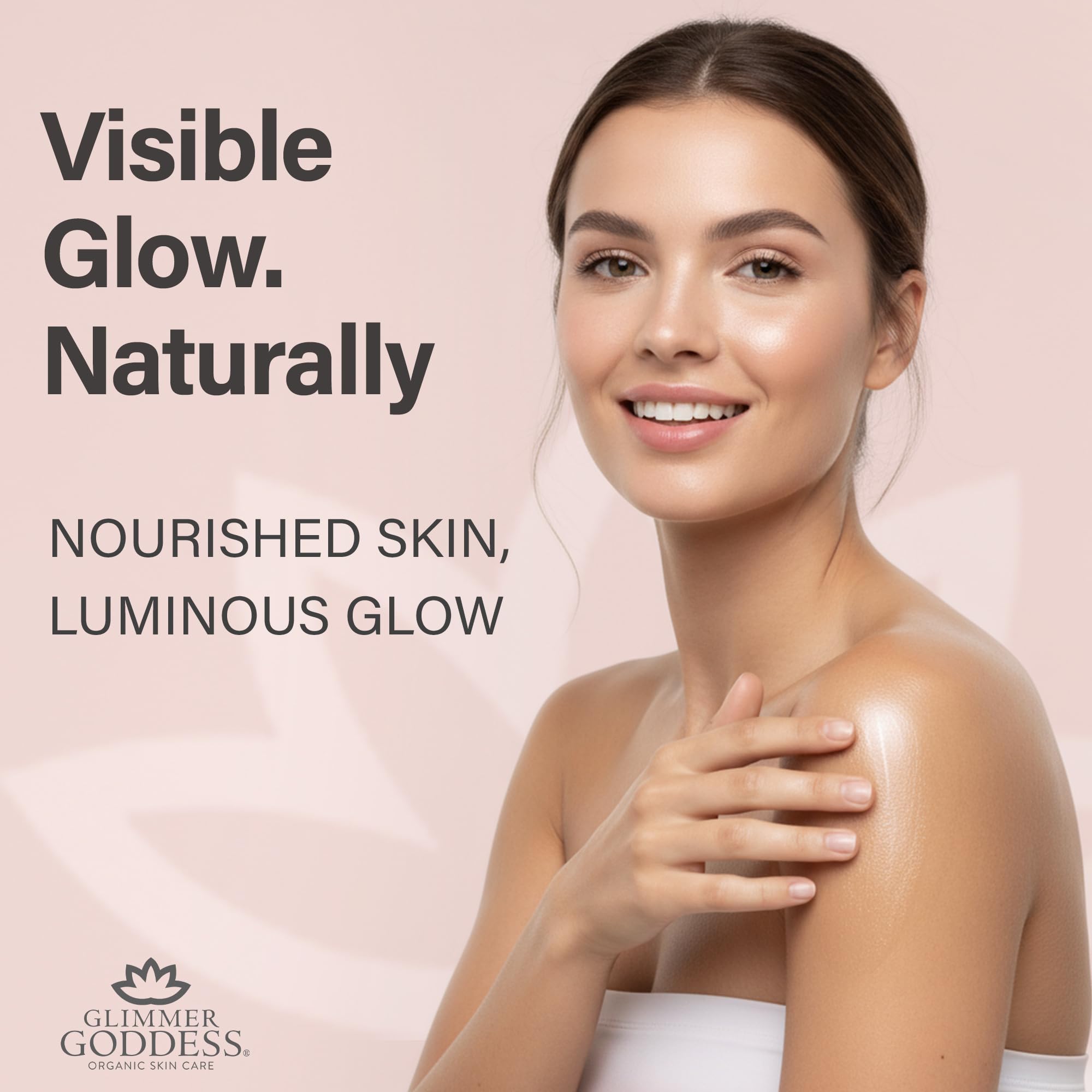Glimmer Goddess Shimmer Body Butter with Organic Whipped Shea Butter – Hydration, Rose Gold Glow, 4 oz