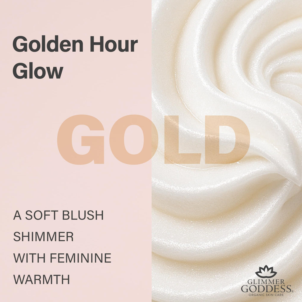 GLIMMER GODDESS Shimmer Body Butter – Organic Whipped Shea, Hydration & Silky Glow, 4 oz