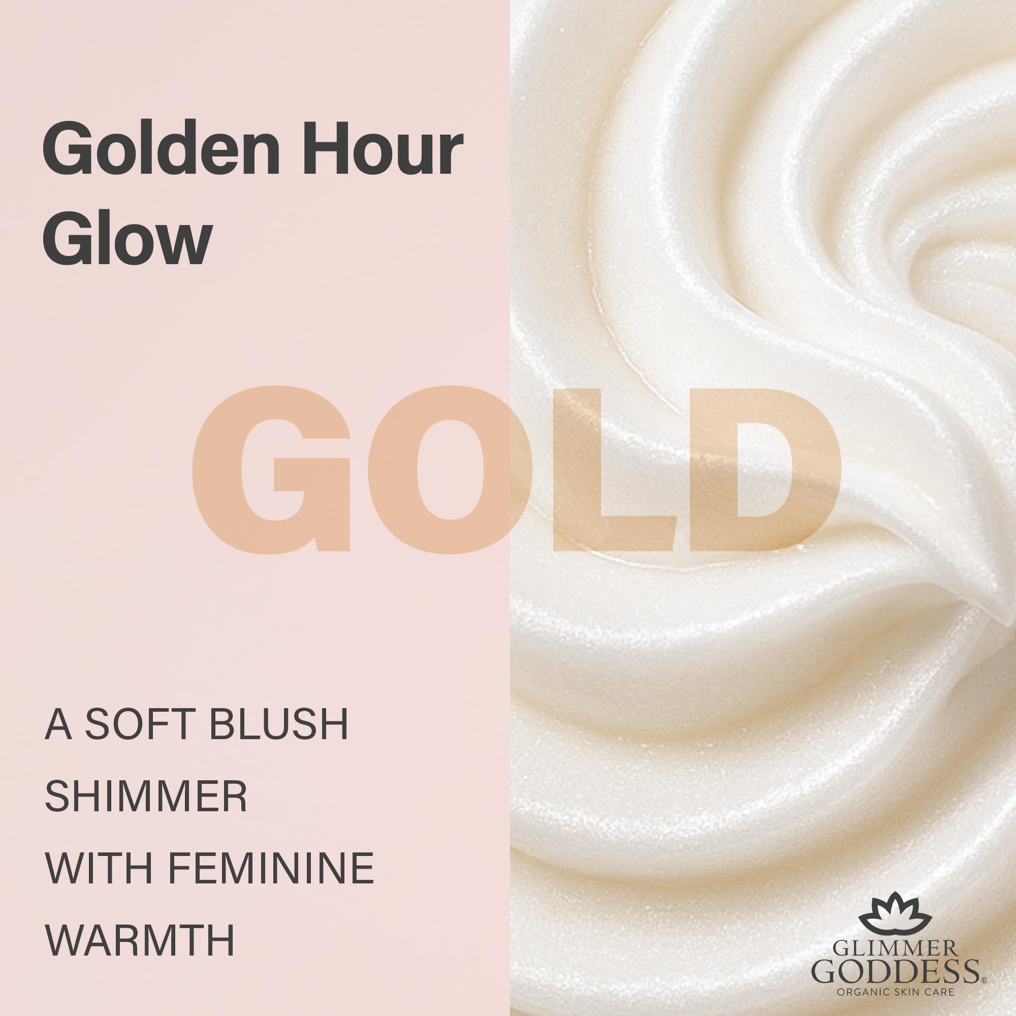 GLIMMER GODDESS Shimmer Body Butter – Organic Whipped Shea, Hydration & Silky Glow, 4 oz