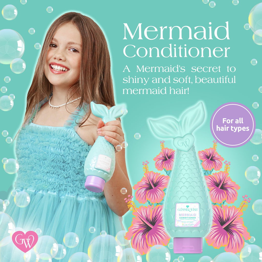 Glimmer Wish Mermaid Kids Conditioner - Paraben & Sulfate Free, Strong & Smooth Hair, 12 oz
