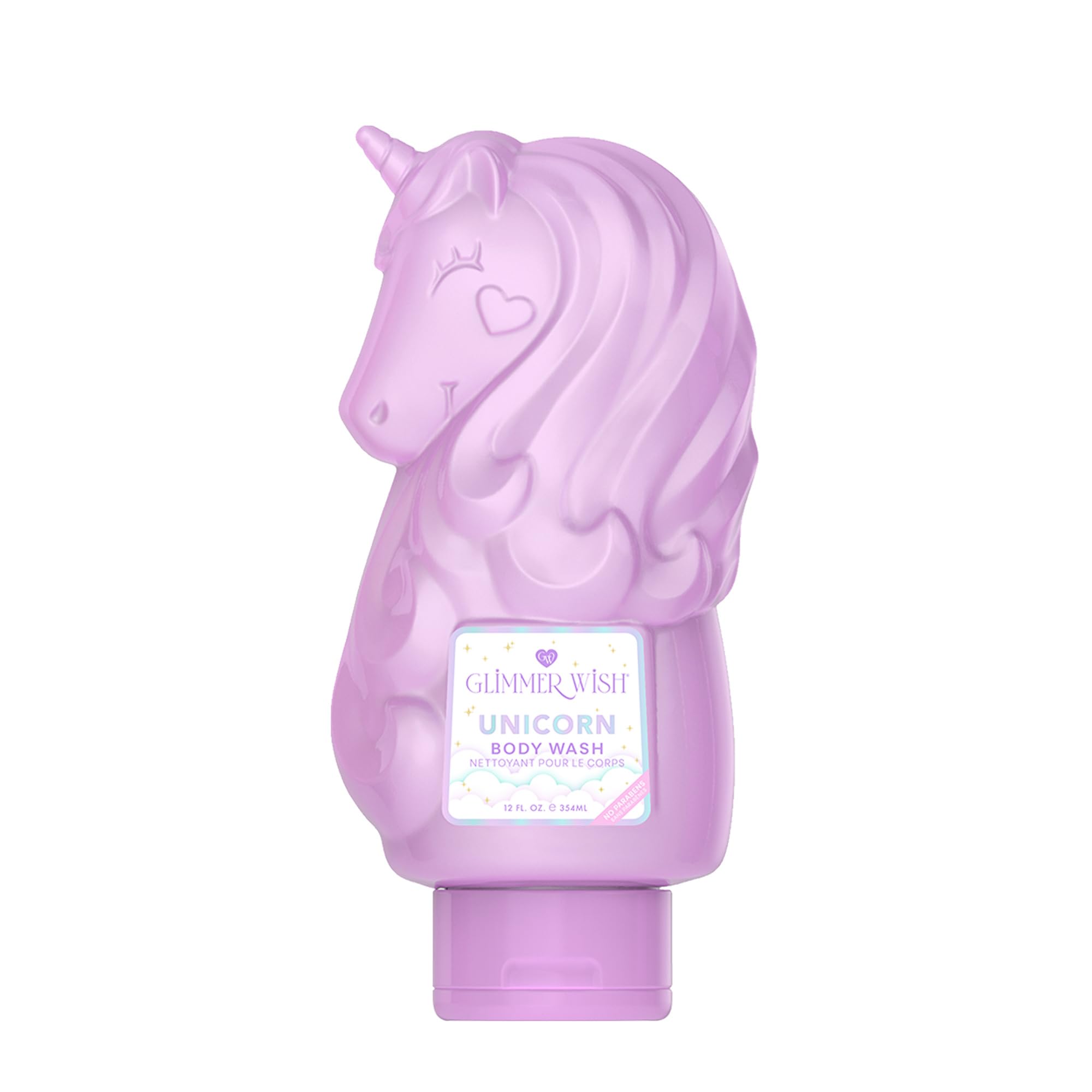 Glimmer Wish Unicorn Kids Body Wash – Gentle, Sulfate-Free Cleanser with Vanilla Cotton Candy Scent | 12 fl oz