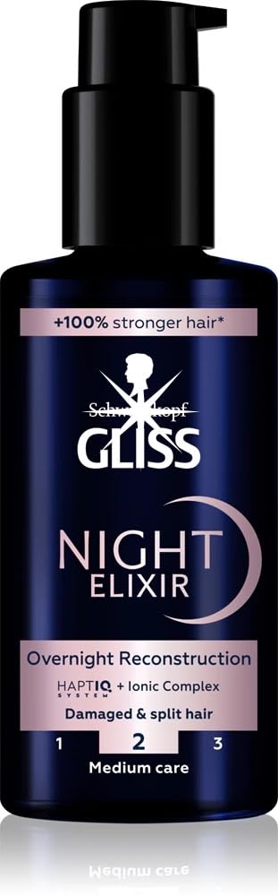 Gliss Night Elixir Overnight Reconstruction – Leave-in Treatment for Damaged Hair (100 ml)