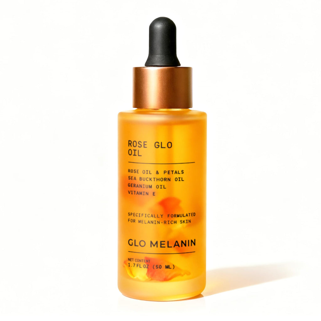 Glo Melanin Rose Glo Oil – Natural Brightening & Soothing Facial & Body Oil (1.7 fl oz)