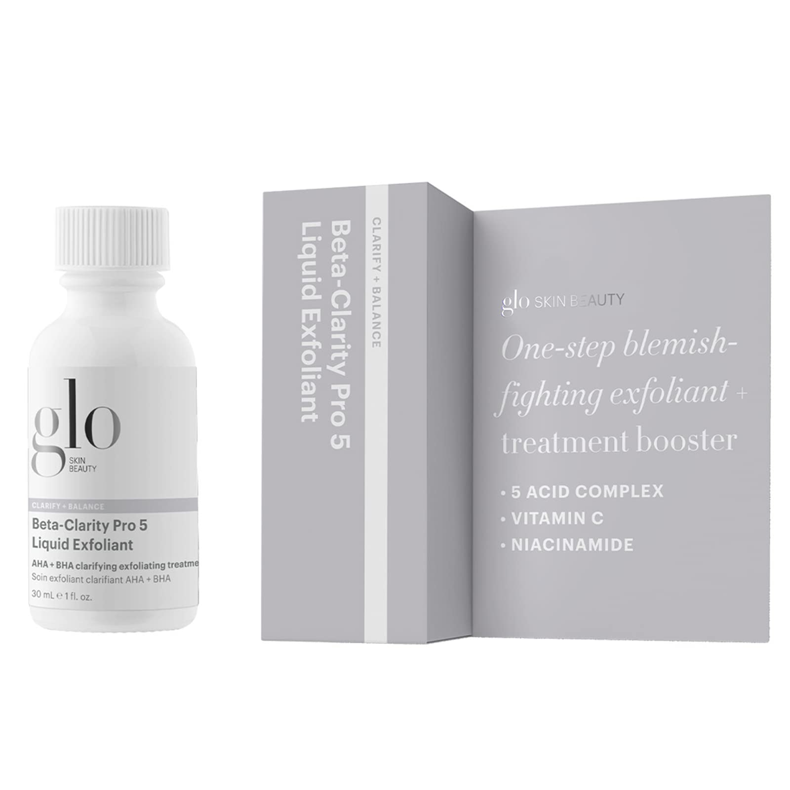 Glo Skin Beauty Beta-Clarity Pro 5 Liquid Exfoliant – Travel Size | AHA + BHA Clarifying & Balancing