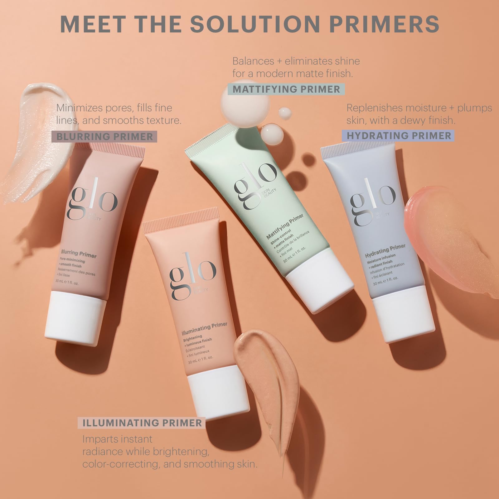 Glo Skin Beauty Hydrating Primer with Hyaluronic Acid | Dewy Finish for Dry Skin