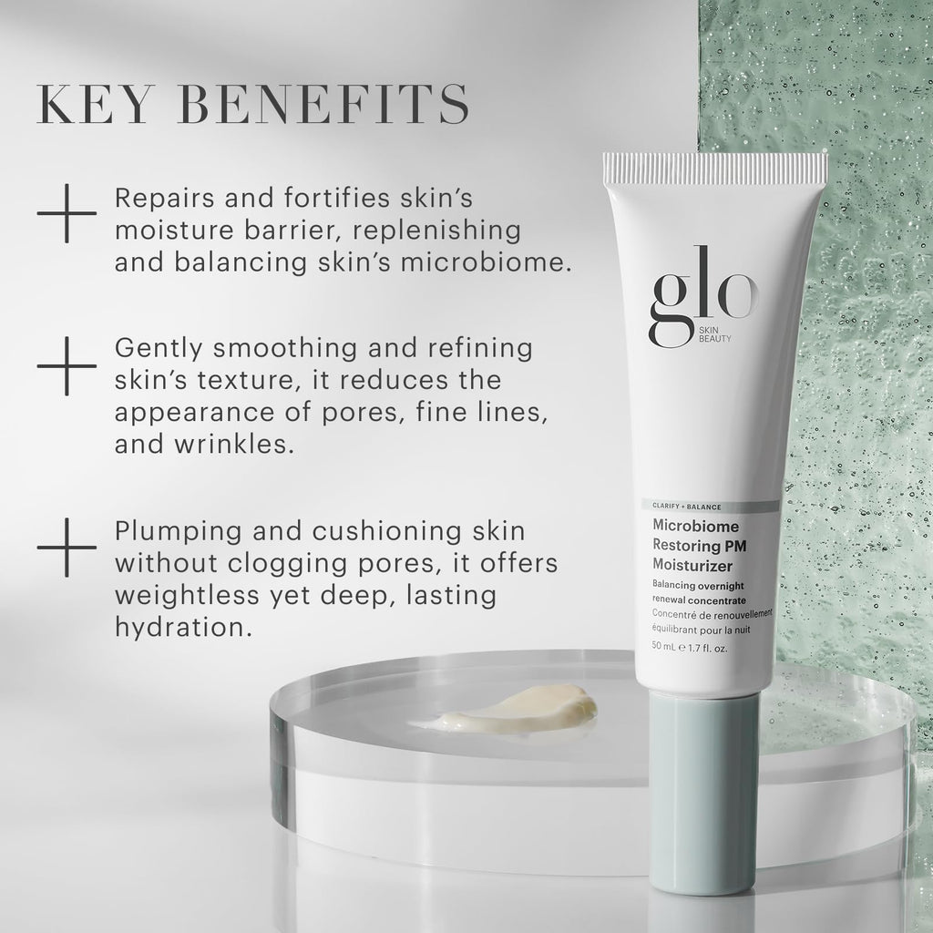 Glo Skin Beauty Microbiome Restoring PM Moisturizer – Oil-Free Night Gel-Cream