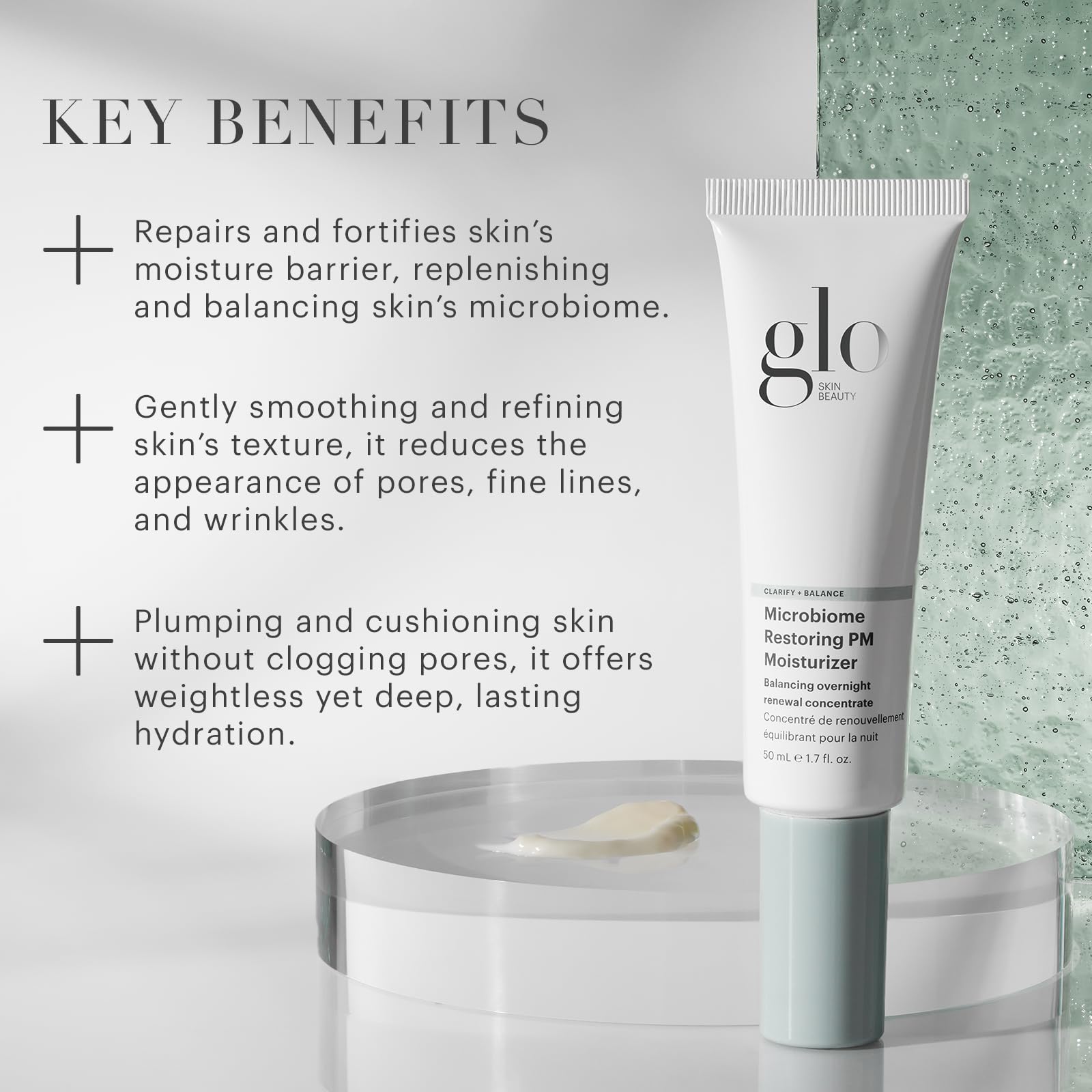 Glo Skin Beauty Microbiome Restoring PM Moisturizer – Oil-Free Night Gel-Cream