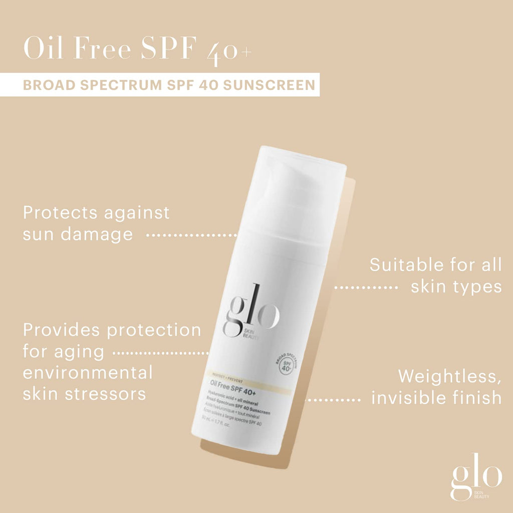 Glo Skin Beauty Oil Free SPF 40+ Mineral Sunscreen with Hyaluronic Acid