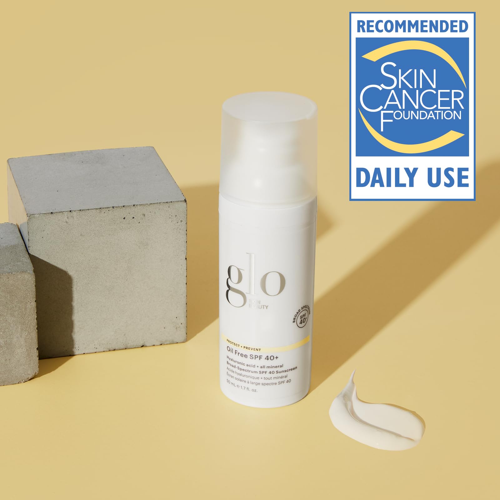 Glo Skin Beauty Oil Free SPF 40+ Mineral Sunscreen with Hyaluronic Acid