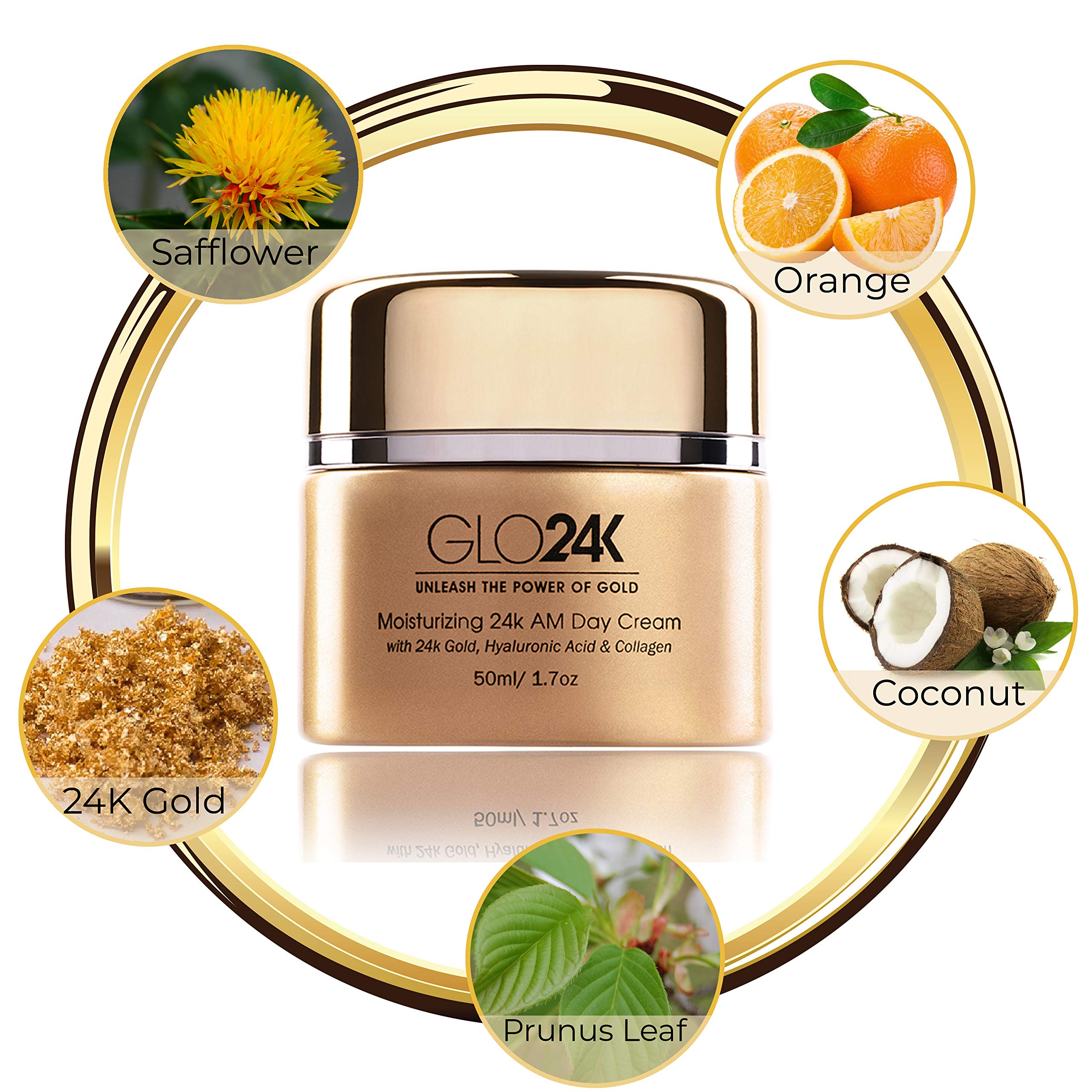 GLO24K Neck & Face LED Beauty Massager + 24k Moisturizing Day Cream | At-Home Spa Duo