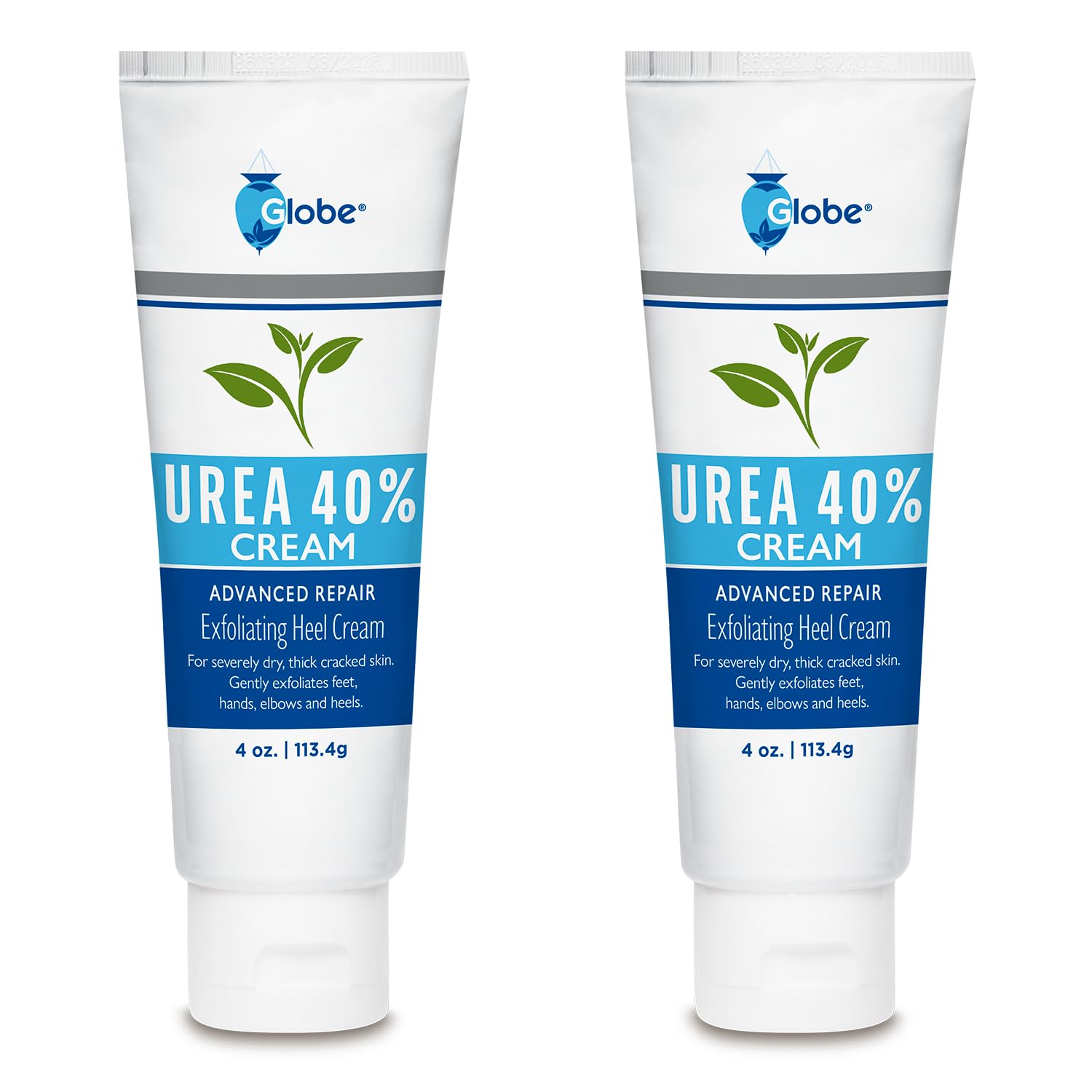 Globe Urea Cream 40% – 2 Pack (8 oz) Intensive Hydration for Dry, Cracked Feet & Hands