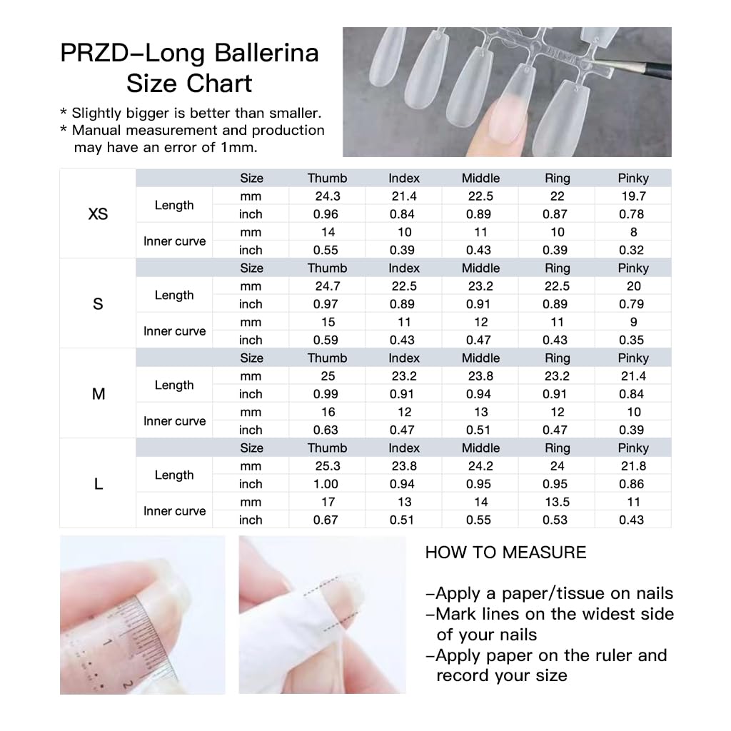 GLORS Ombre Press On Nails - Long Ballerina Nude to Gray with Gold Accent | 10-Piece Set (Small LB)