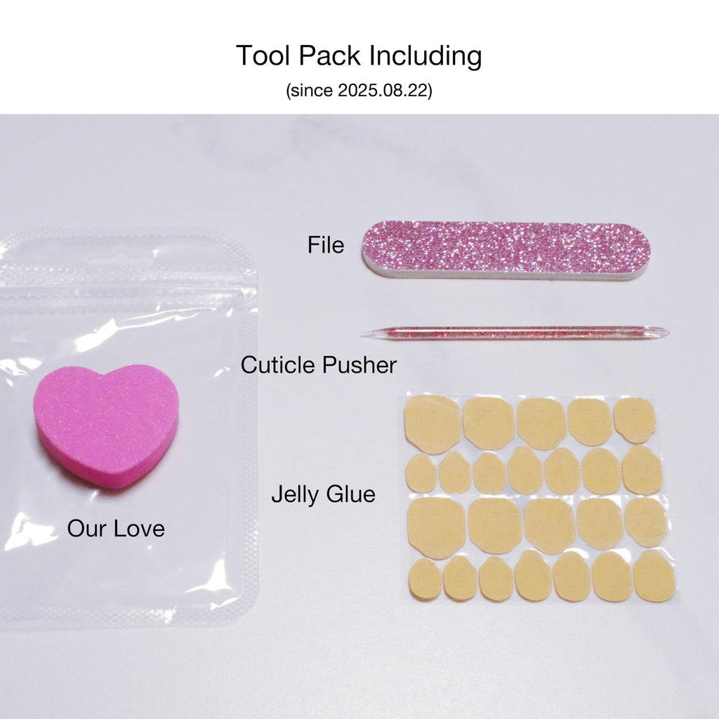 GLORS Medium Ballerina Press-On Nails – Nude Pink with Rose Gold Foil & Pearl Accents (10 Pieces, Medium MB)