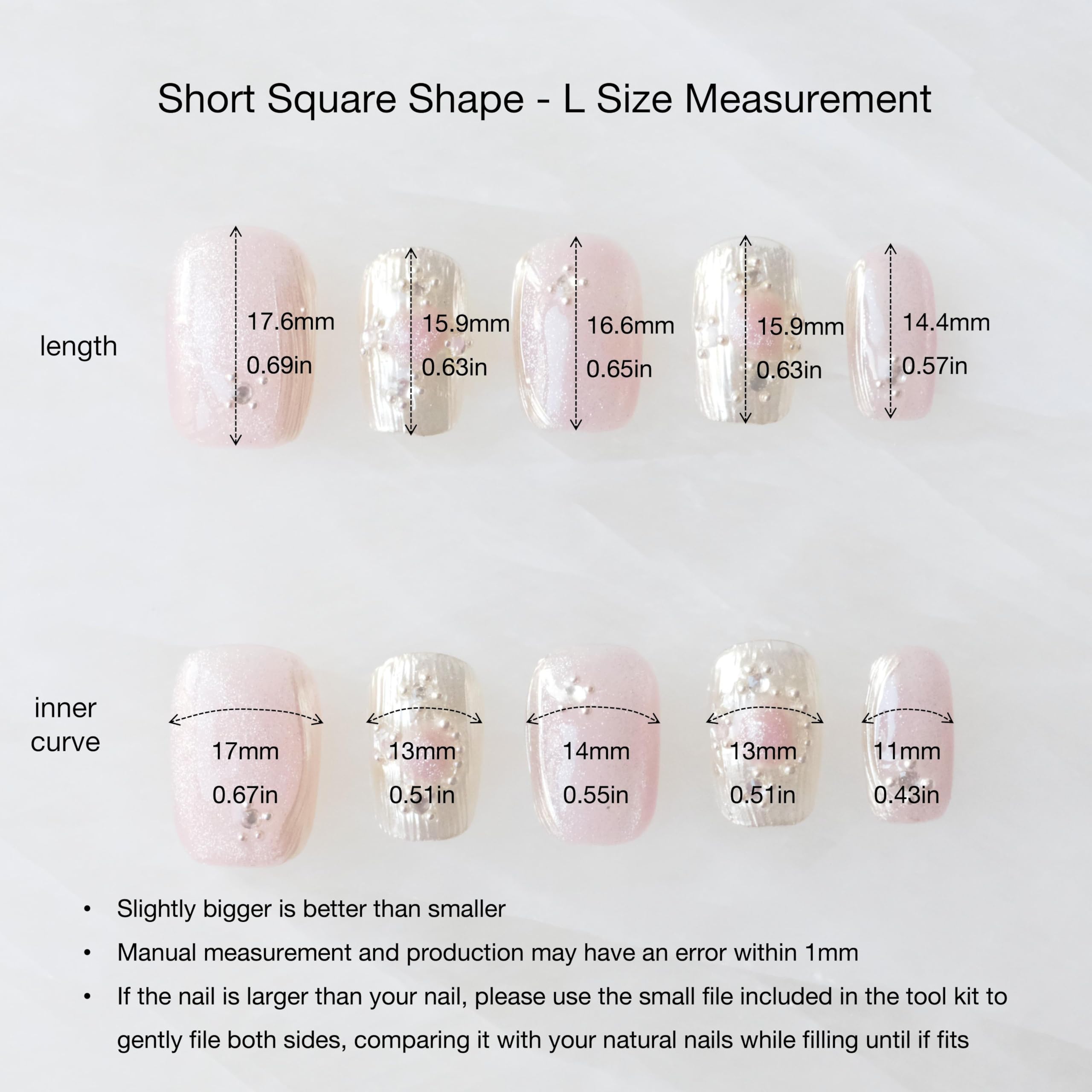 GLORS Purely Handmade Press On Nails | Pink- Purple Cat-Eye Buccilati | Short Square 10 Pieces
