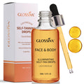 Glossiva Self Tanning Drops | Sunless Tan for Face & Body | Gradual, Long-Lasting Bronze (1.01 fl oz)