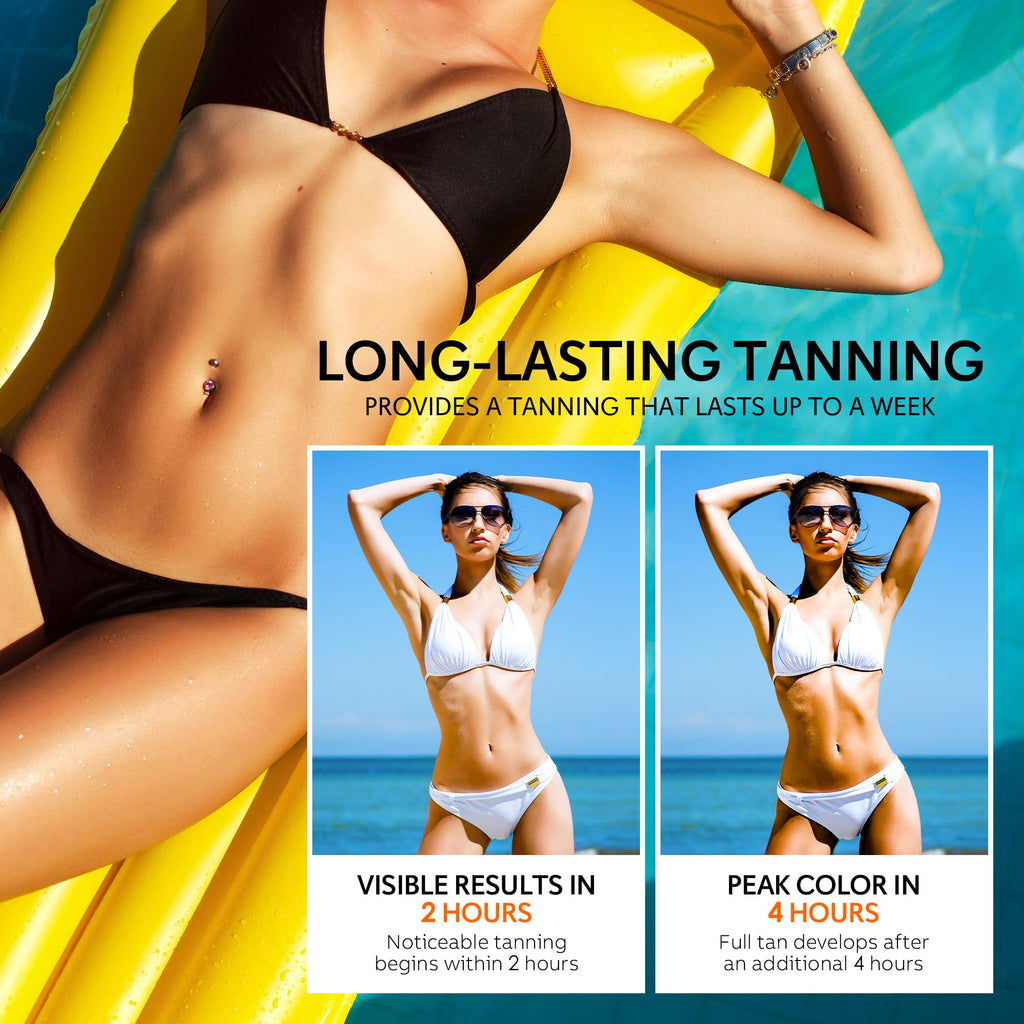 Glossiva Self Tanning Drops | Sunless Tan for Face & Body | Gradual, Long-Lasting Bronze (1.01 fl oz)