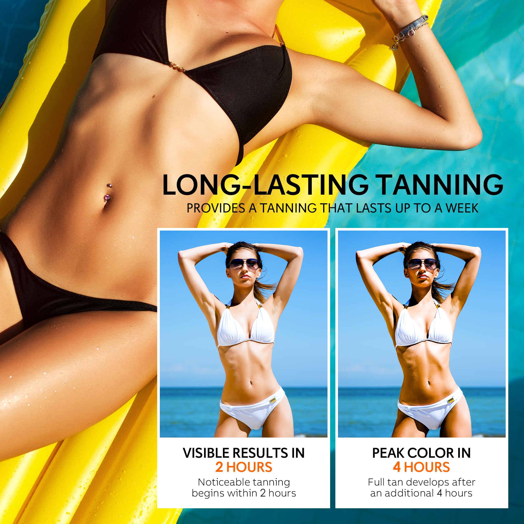 Glossiva Self Tanning Drops | Sunless Tan for Face & Body | Gradual, Long-Lasting Bronze (1.01 fl oz)