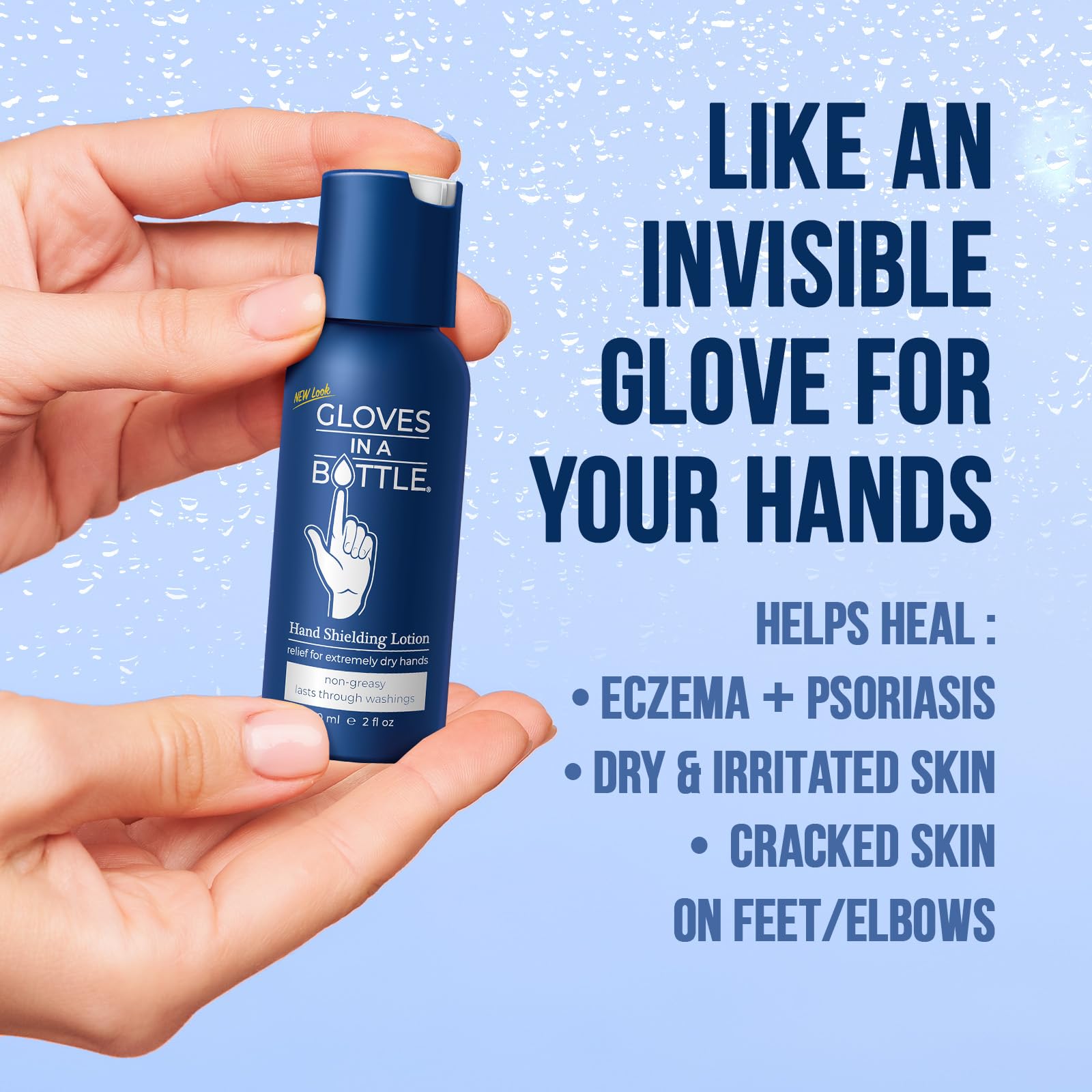 Gloves In A Bottle Shielding Lotion 6-Pack – Fragrance-Free, Grease-Less Dry Skin Moisturizer (2oz / 60ml)