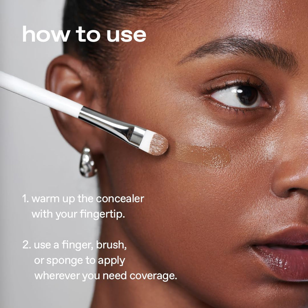 glow not dry concealer beige | dual-color pink & white for blemishes and brightening | full-coverage, melt-in texture | 0.4 oz