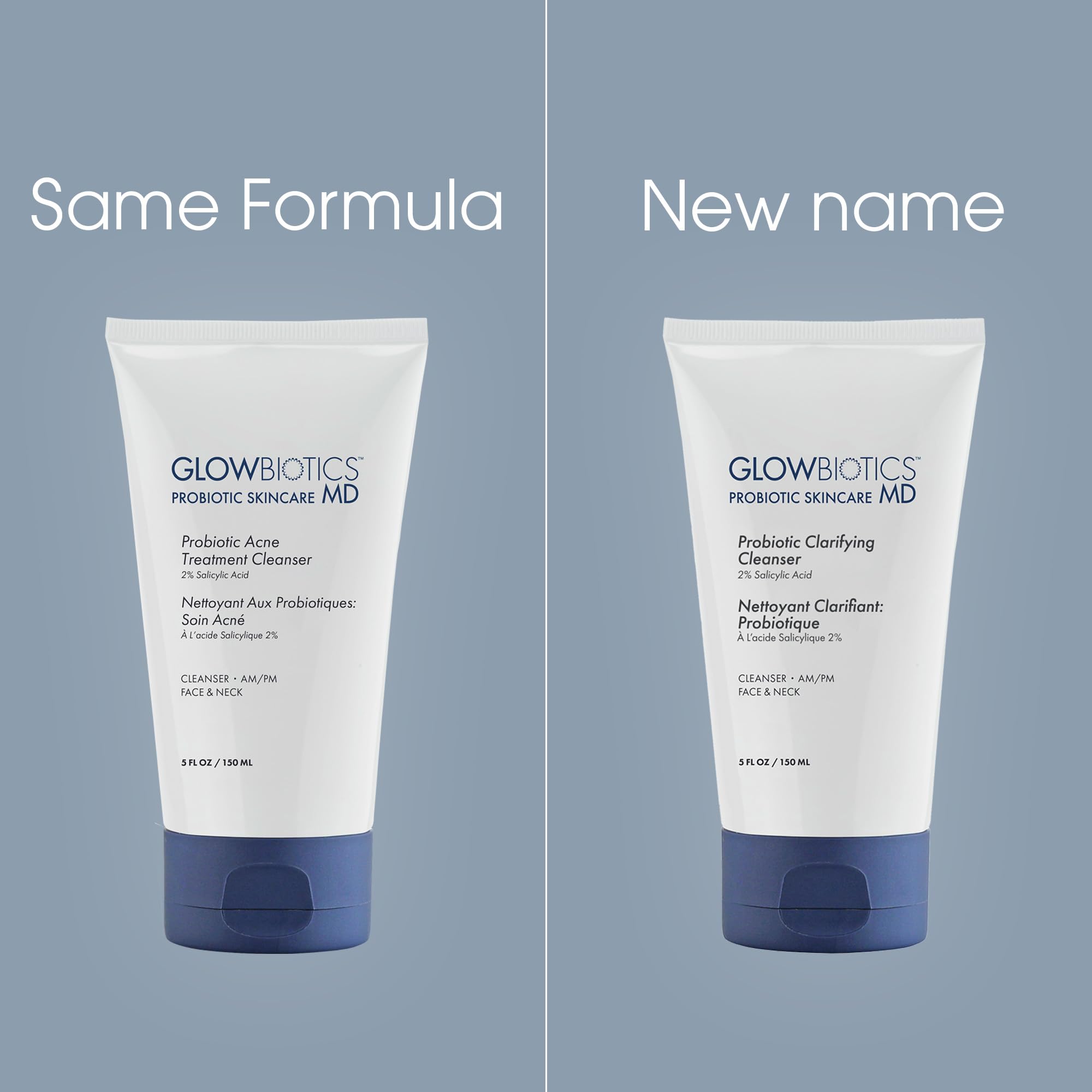 Glowbiotics Probiotic Clarifying Cleanser – 2% BHA, Peptides, 5 oz | Gentle Foaming Face Wash