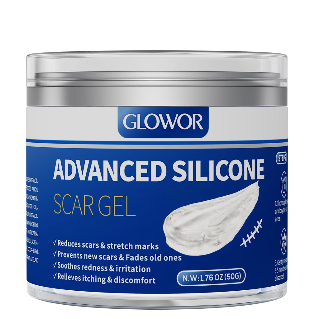 Glowor Advanced Silicone Scar Gel for Face & Body – Scar Cream for Old & New Scars