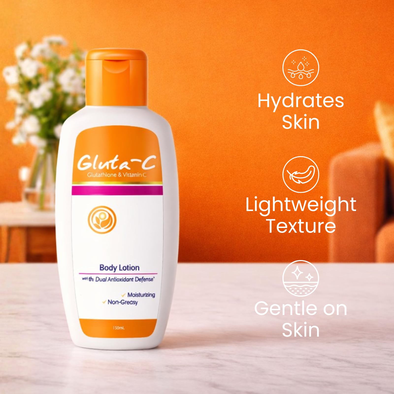 Gluta-C Hydrating Body Lotion – Glutathione & Vitamin C, 150ml