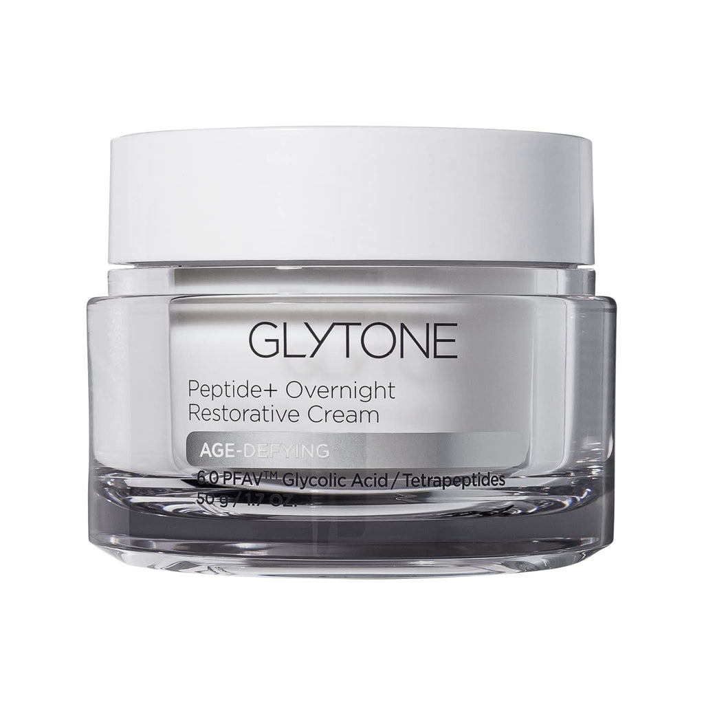 GLYTONE Peptide+ Overnight Restorative Cream – Fragrance-Free Night Moisturizer for Firm, Hydrated Skin